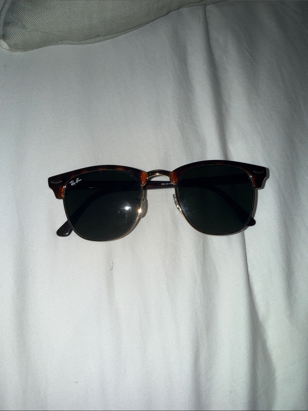 Ray-Ban Clubmaster Sunglasses in Tortoiseshell G-15 Green